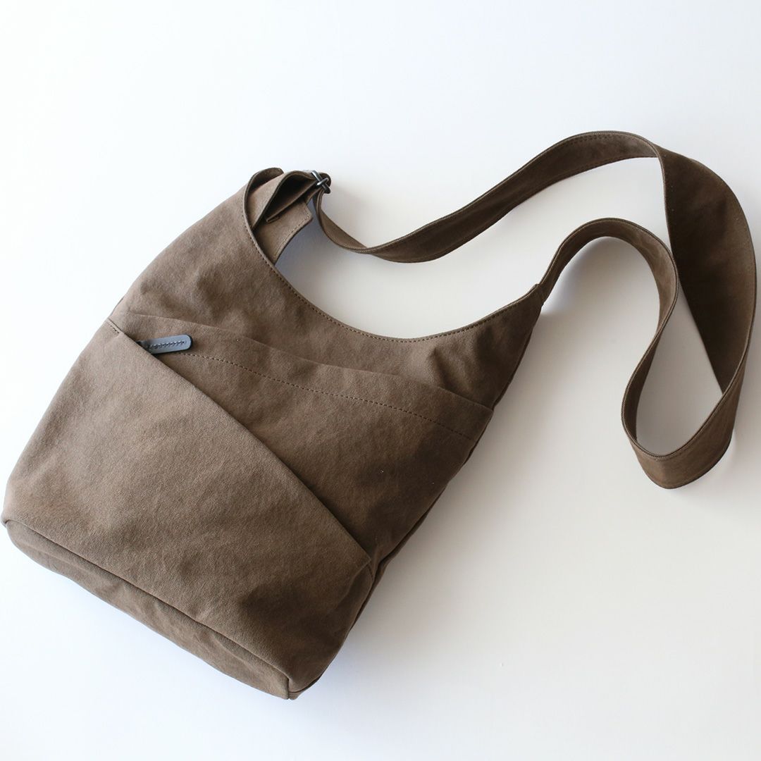 備長炭染め帆布タケノコショルダー正面画像