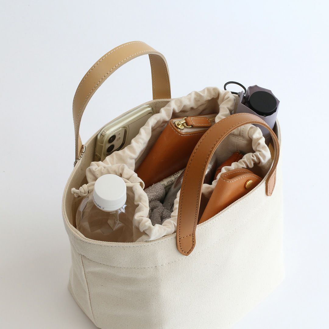 8号帆布の巾着ミニトート | 香久山鞄